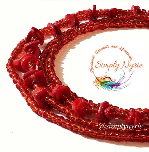 Red Candice Waist Beads
