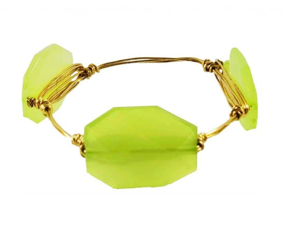 Lime Green Wire Bangle Bracelet