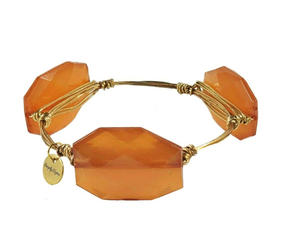 Marmalade Orange Wire Bangle Bracelet