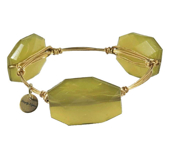 Olive Green Wire Bangle Bracelet