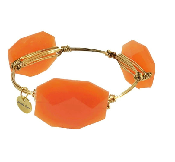 Tangerine Wire Bangle Bracelet